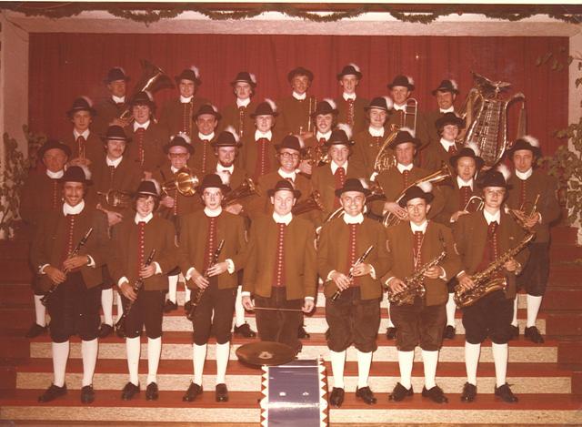 Die Männer der ersten Stunde: Diese Rettenbacher Musikanten fuhren 1977 zum erstenmal nach Lüdinghausen